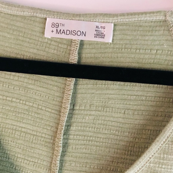 Lace Sleeve T Shirt XL Desert Green V Neck - Picture 3 of 7